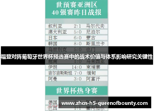 福登对阵葡萄牙世界杯预选赛中的战术价值与体系影响研究关键性